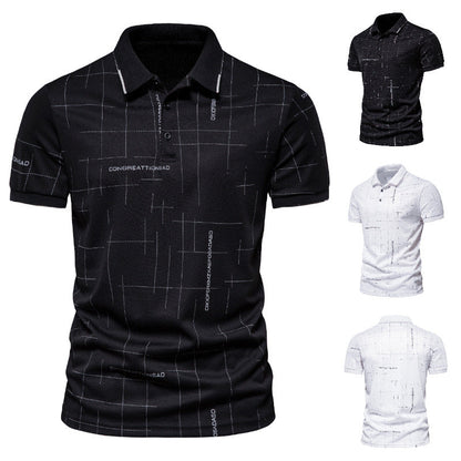 Herren Polohemd Modern Grafik Print Slim Fit - BerlinGlamour