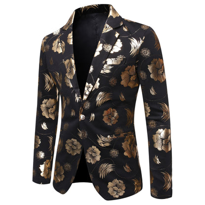 Herren Blazer Elegant Luxus Blumenmuster Modern