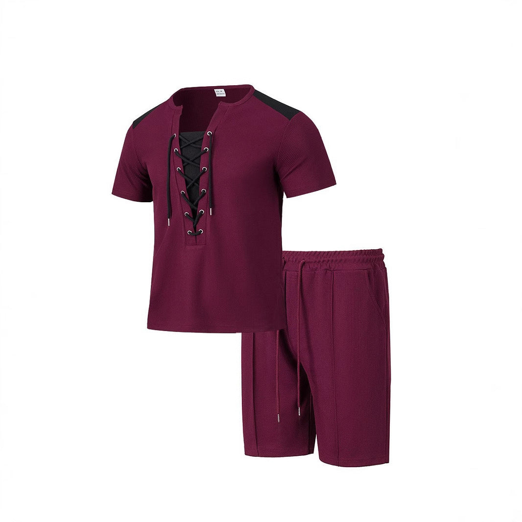Herren Sportset Mit Schnürung Modern Sportlich