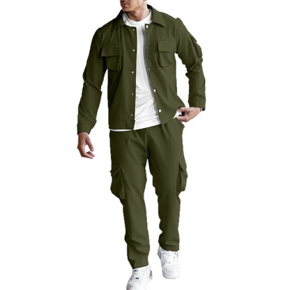 Herren Jogginganzug Cargo-Jacke Hose Set Sportlich Modern