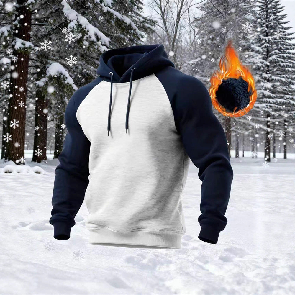 Herren Kapuzenpullover Modern Raglan Ärmel Schwarz