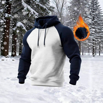 Herren Kapuzenpullover Modern Raglan Ärmel Schwarz