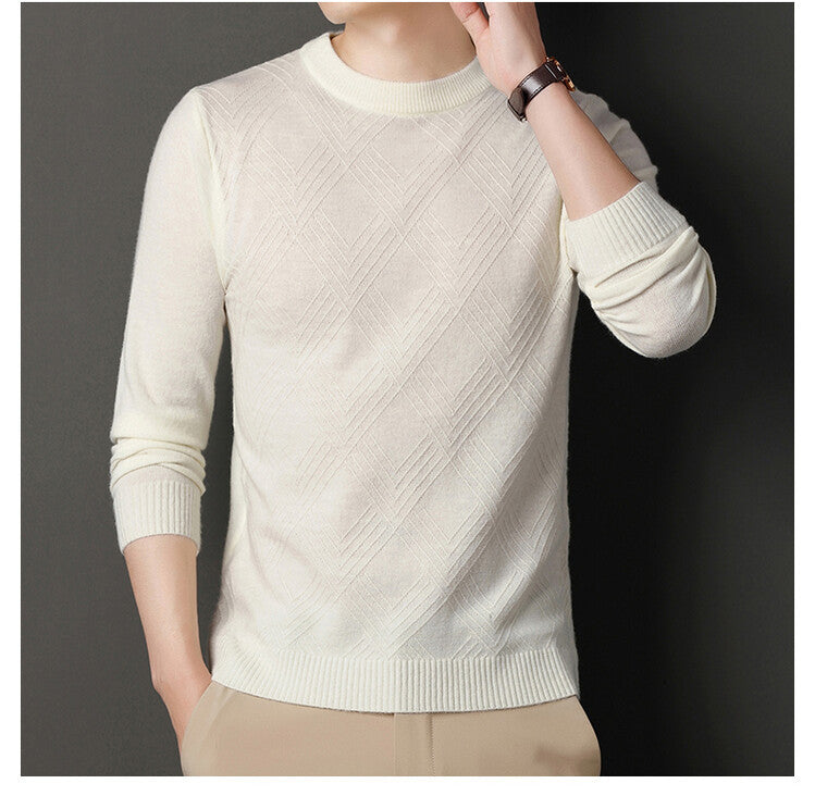 Herren Pullover Rundhals Strukturiert Elegante Mode