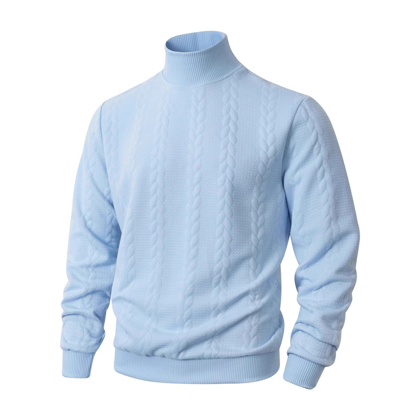 Herren Pullover Hochgeschlossen Strukturiert Modern