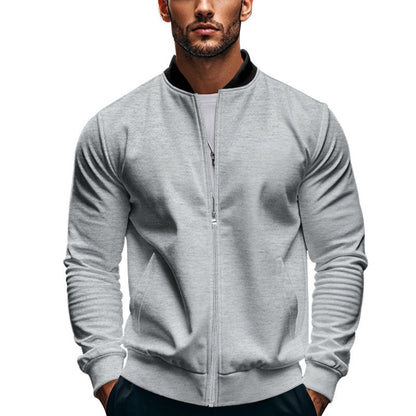 Herren Sportjacke Funktionell Mit Kragen Und Taschen - BerlinGlamour