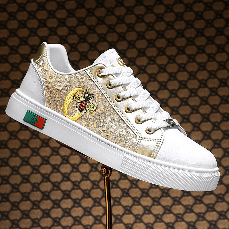 Damen Sneaker Leopardenmuster Bienen Motiv Trendy
