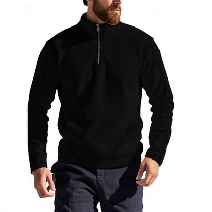Herren Fleece Pullover Warm Halbhoch Reißverschluss