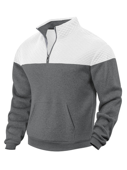 Herren Fleece Pullover Stehkragen Modern Trendy