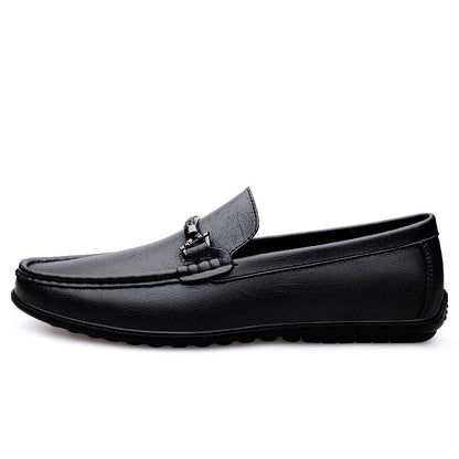 Damen Mokassins aus Leder mit Schnallenverschluss Elegante Schuhe