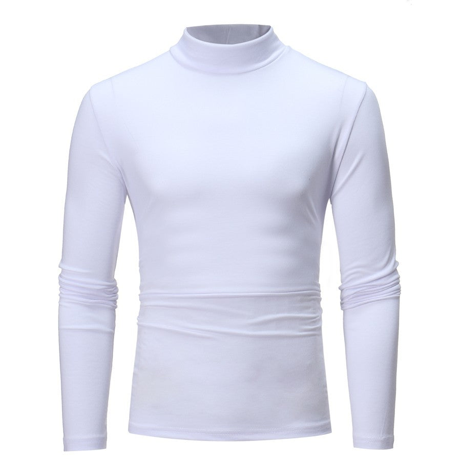 Herren T-Shirt Langarm Modern mit Stehkragen Slim Fit