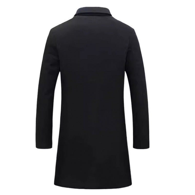 Herren Wollmantel Eleganter Wintermantel Strukturiert