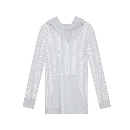 Herren Mesh-Hoodie Atmungsaktiv Kapuze Sportlich