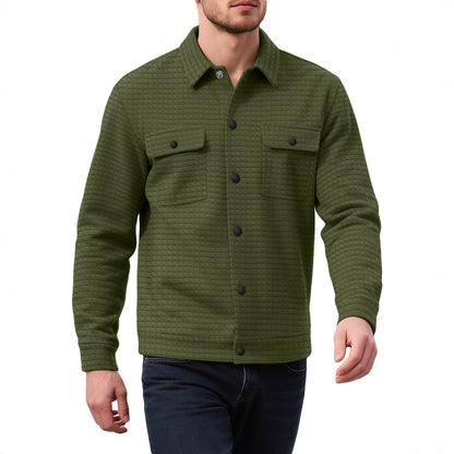 Herren Flanelljacke Lässig Mit Taschen Strukturiert