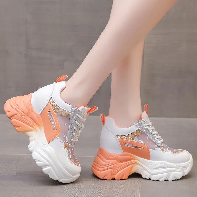 Damen Sneaker Sportlich Glitzerdetails Modisch Flexibel