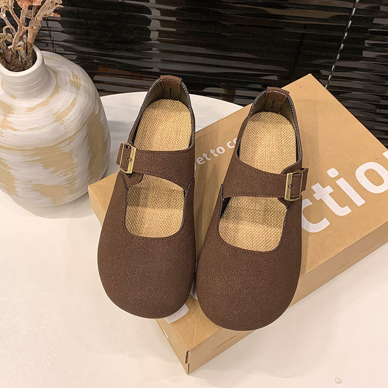 Damen Ballerinas Mary Jane Bequem Verstellbar