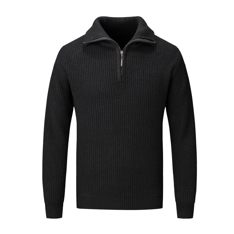 Herren Pullover Strickmuster Reißverschluss Freizeit