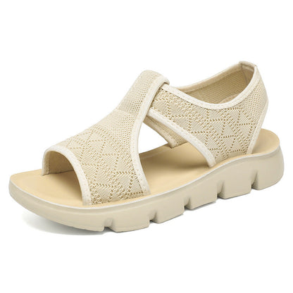 Damen Sandalen Bequem Elastisch Rutschfest