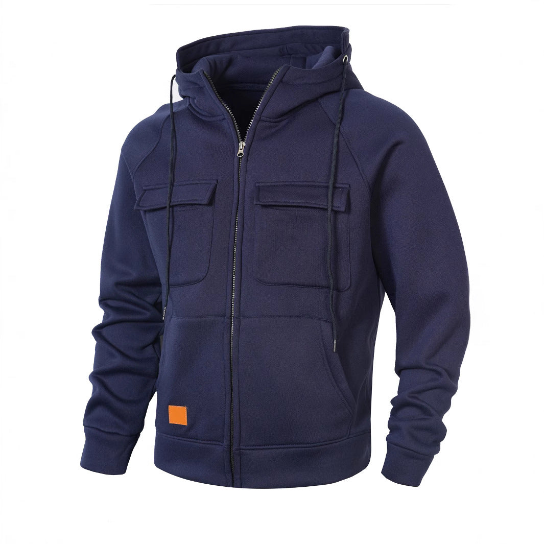 Herren Kapuzenjacke Modern mit Taschen und schmalem Schnitt