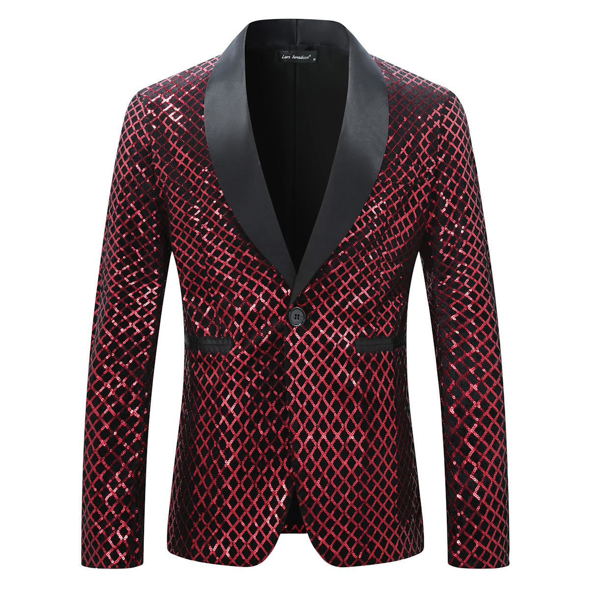 Herren Blazer Pailletten Luxus Anzug Jackett Elegant