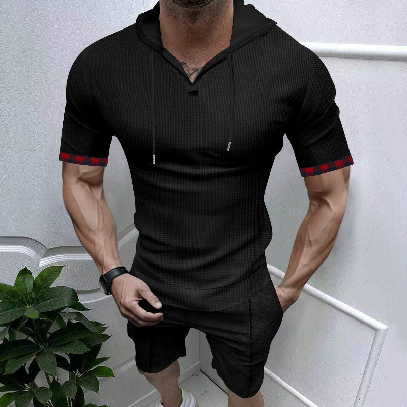 Herren Freizeitanzug Set mit Kapuze Modern Sportlich