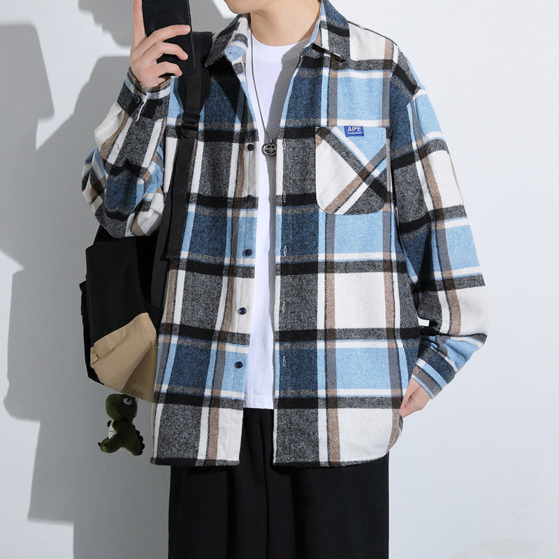 Herren Flanelljacke Karomuster Warm Modern
