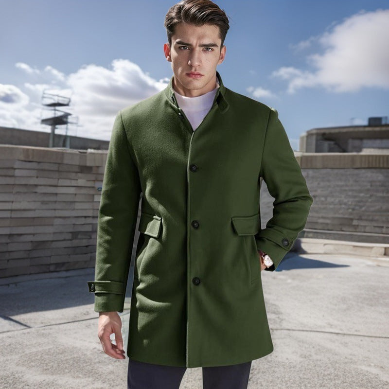 Herren Außenmantel Eleganter Mantel Mit Taschen