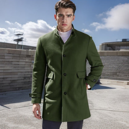 Herren Außenmantel Eleganter Mantel Mit Taschen