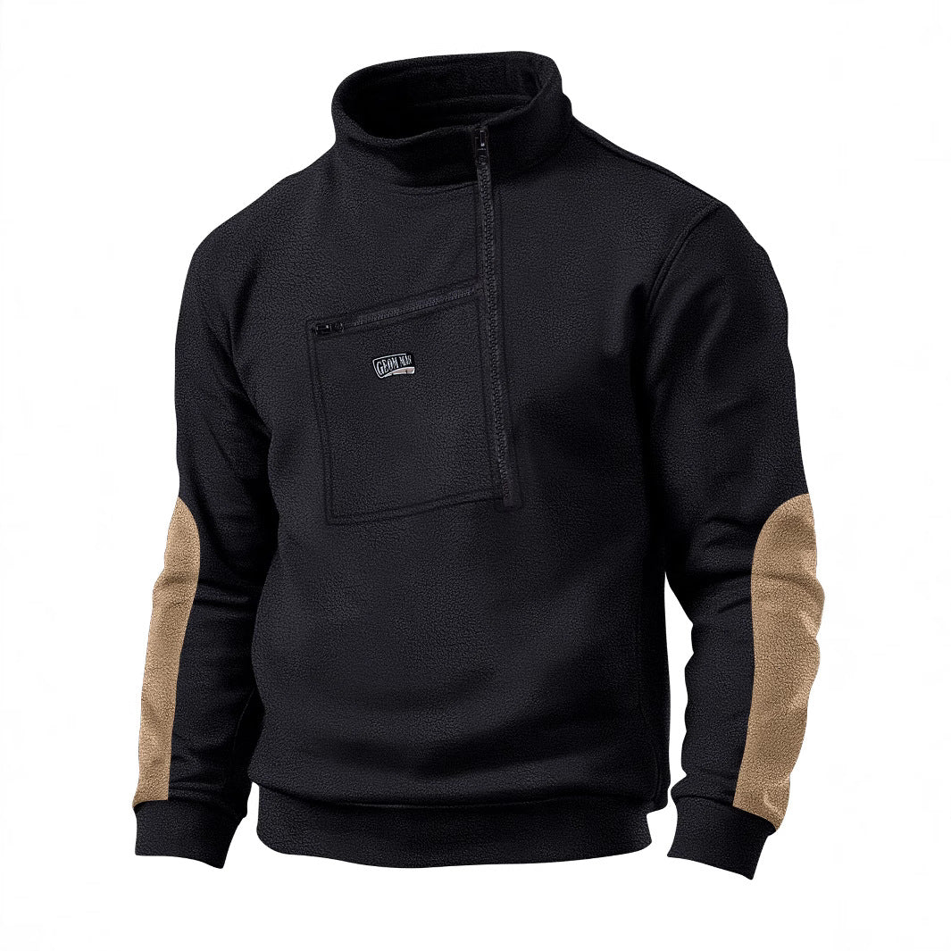 Herren Fleece-Pullover Kuschelig Warm Reißverschluss