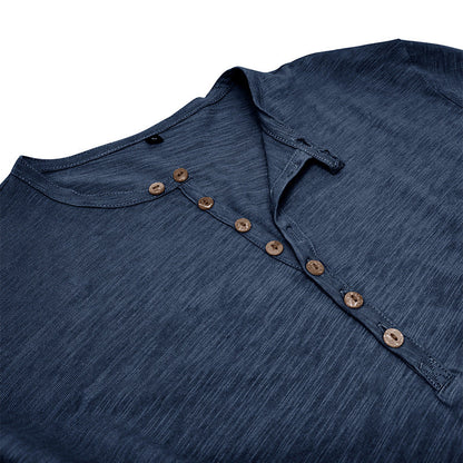 Herren Langarmshirt Mit Knöpfen Elegantes Design