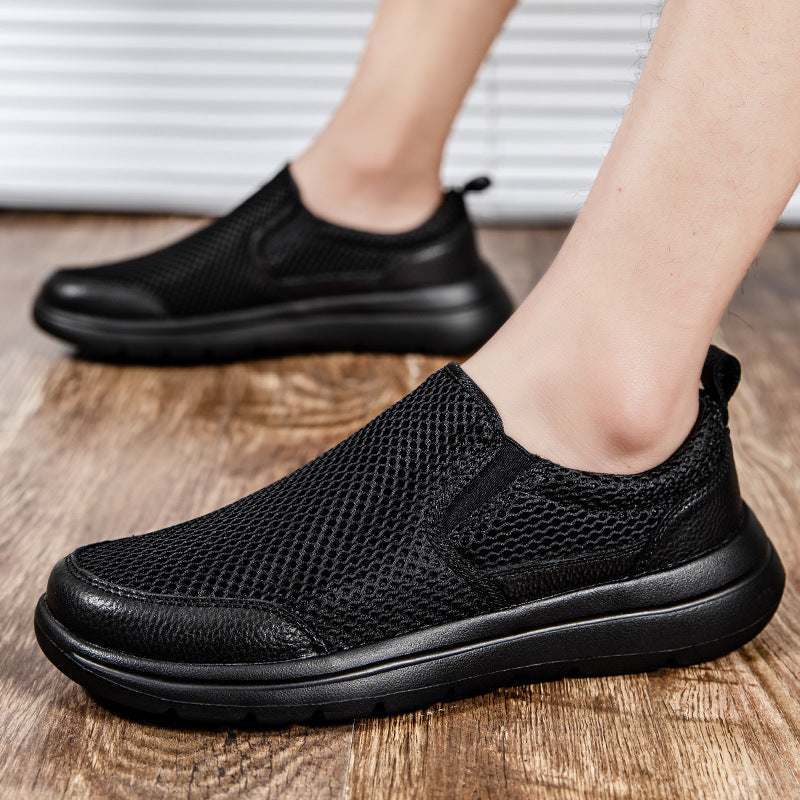 Damen Sneaker Bequem Atmungsaktiv Slip-On Schwarz