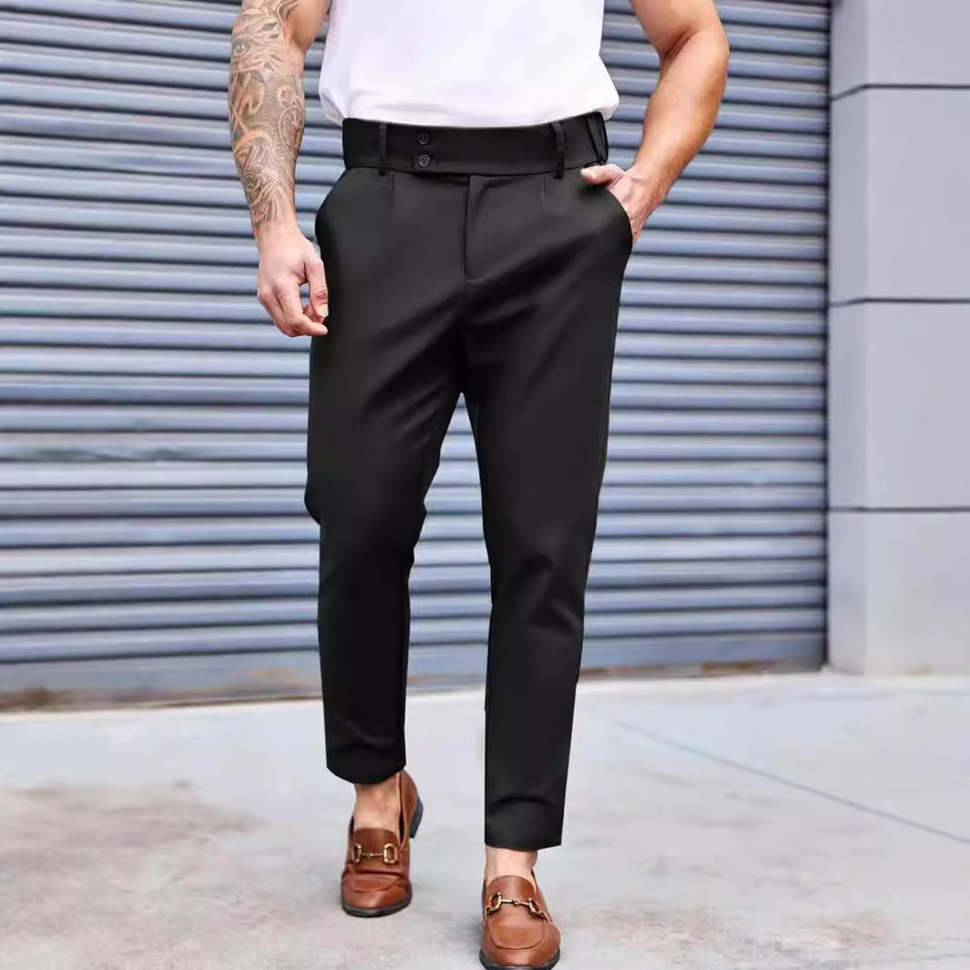 Elegante Herren Businesshose Slim Fit Schwarz - BerlinGlamour