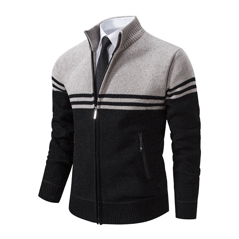 Herren Freizeitjacke Modern mit Hochkragen und Reißverschluss