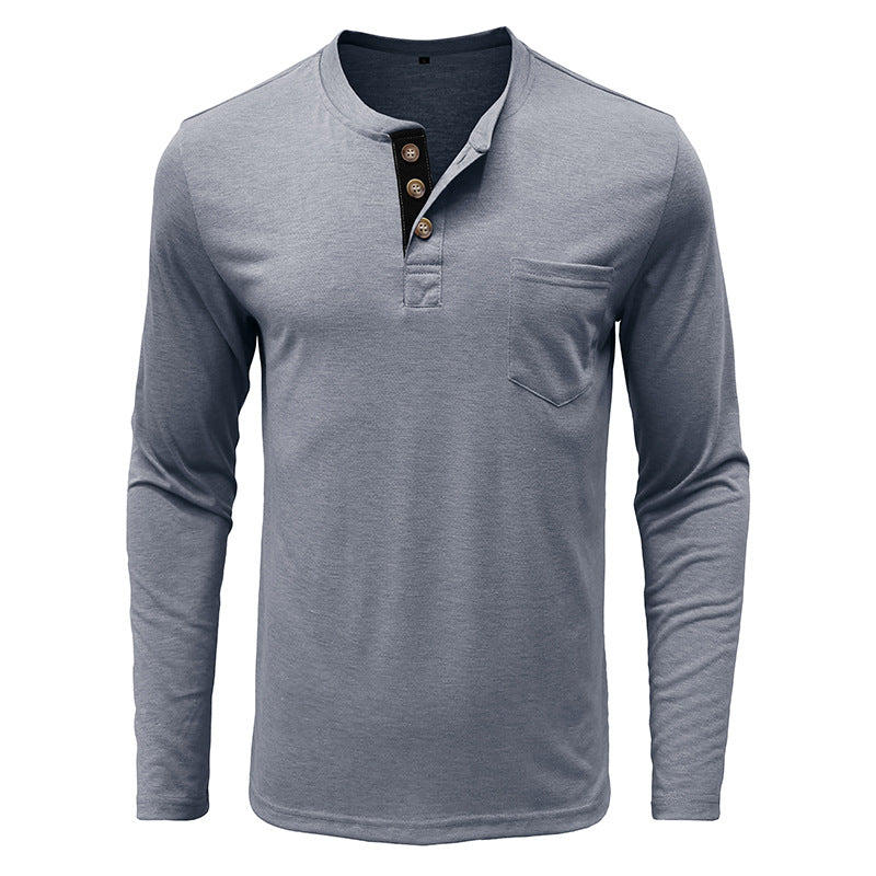 Herren Langarmshirt Mit Knöpfen Modern Sportlich
