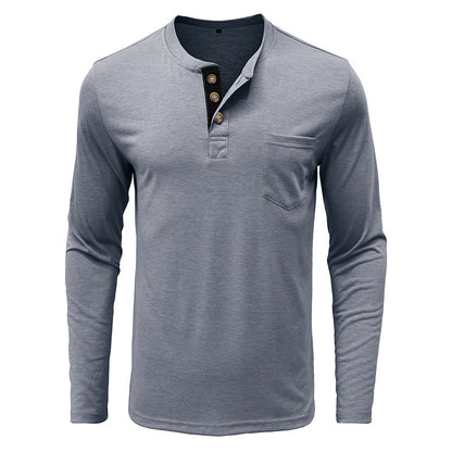 Herren Langarmshirt Mit Knöpfen Modern Sportlich