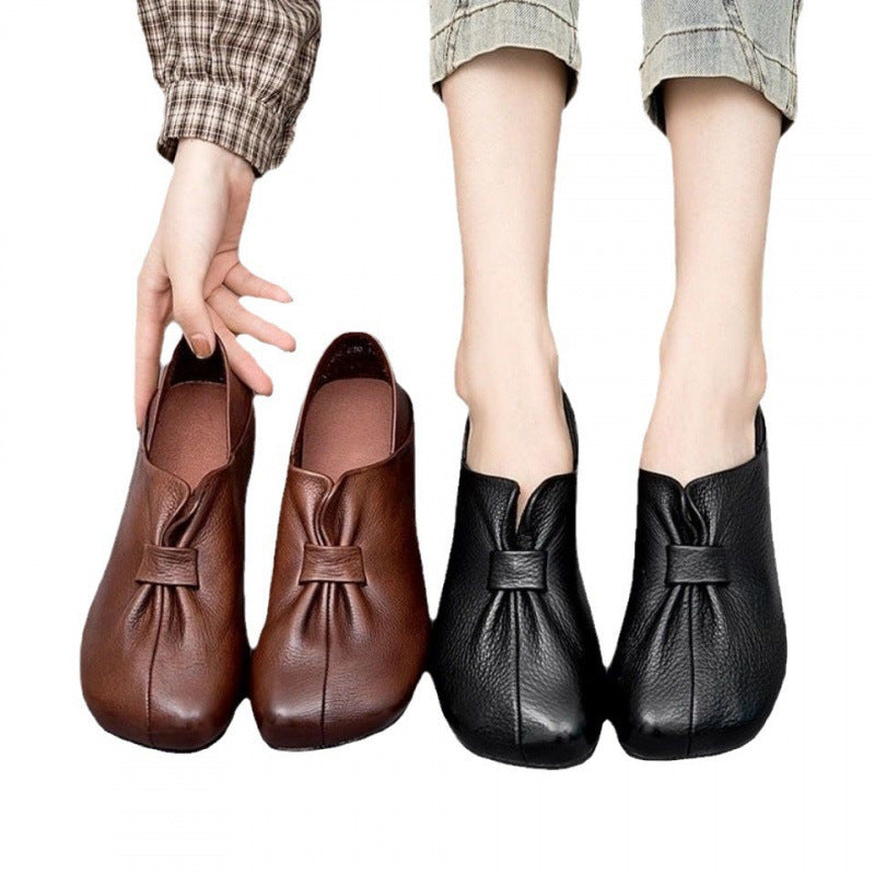 Damen Mokassins Lederschuh mit Schleifendetail Modern