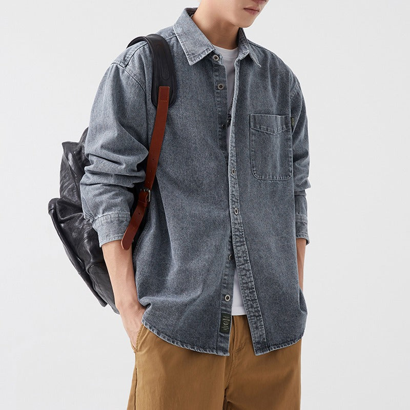 Herren Denim-Jacke Lässig Mit Tasche Modern