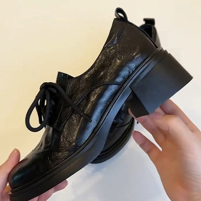 Damen Schnürschuhe Komfortabel mit Blockabsatz Elegante Schuhe