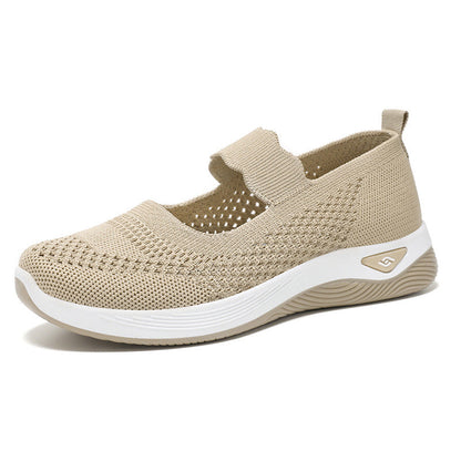 Damen Sportschuhe Atmungsaktiv Slip-On elastisch Schwarz