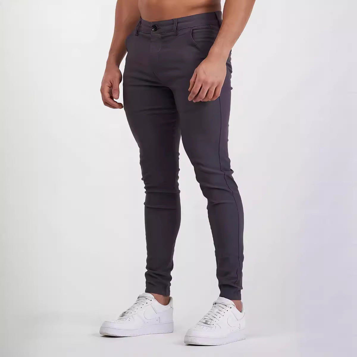 Herren Slim Fit Hose Stretch mit Taschen Modern