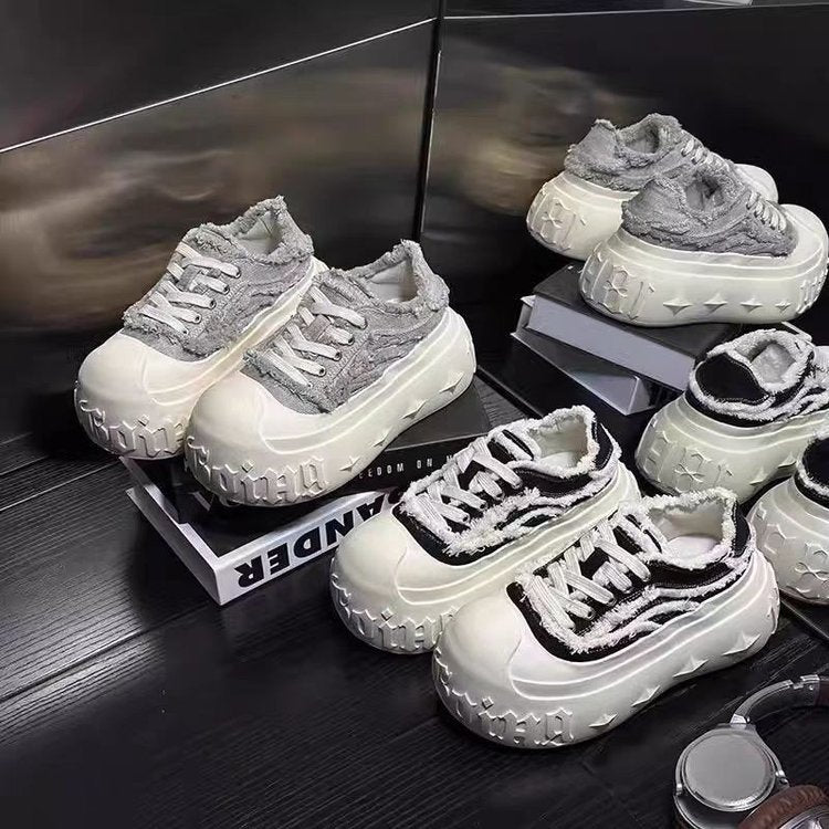 Damen Sneaker Plüschig Chunky Dicke Sohle Winter