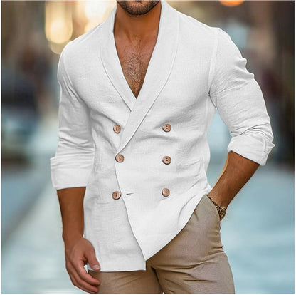 Modischer Leinenblazer Herren Slim Fit Sommer