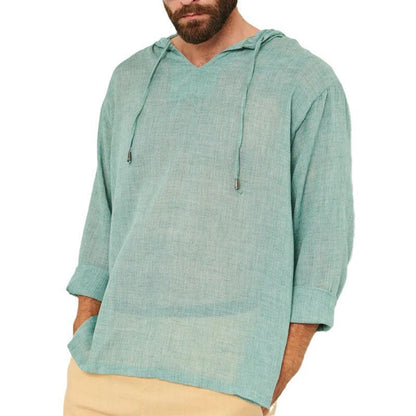 Herren Kapuzenpullover Leicht Leinen Bequem