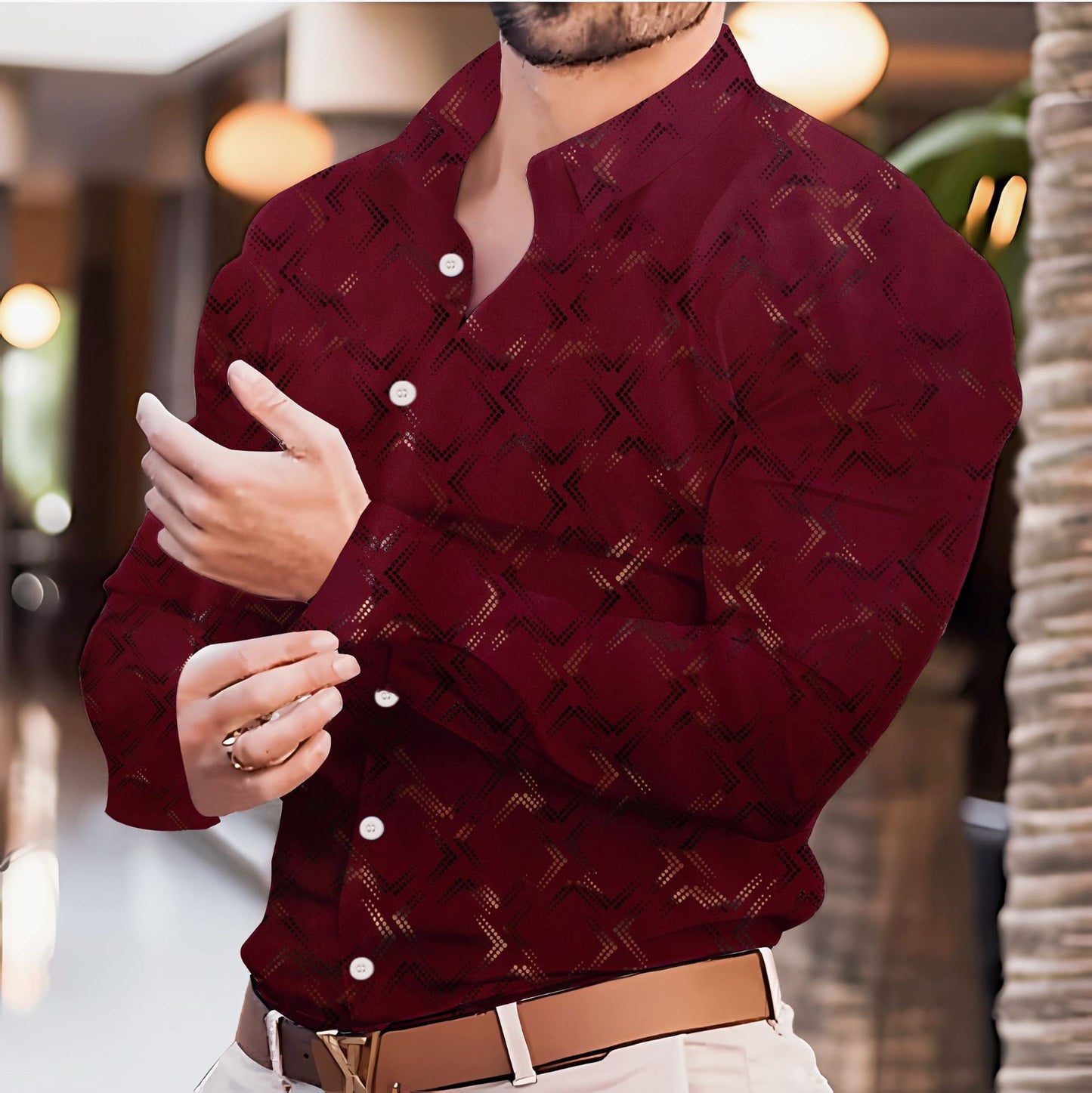 Herren Hemd Feinmuster Elegant Slimfit