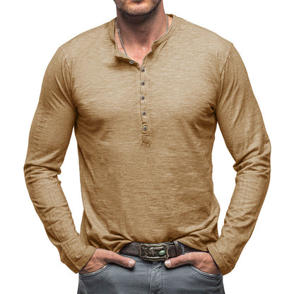 Herren Langarmshirt mit Knöpfen Elegant Berlin Style