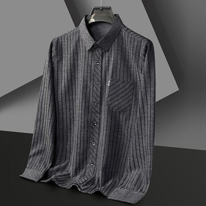 Herren Slim Fit Langarmhemd Modern Strukturiert