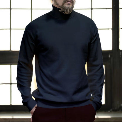 Herren Rollkragenpullover Elegantes Design Schwarz