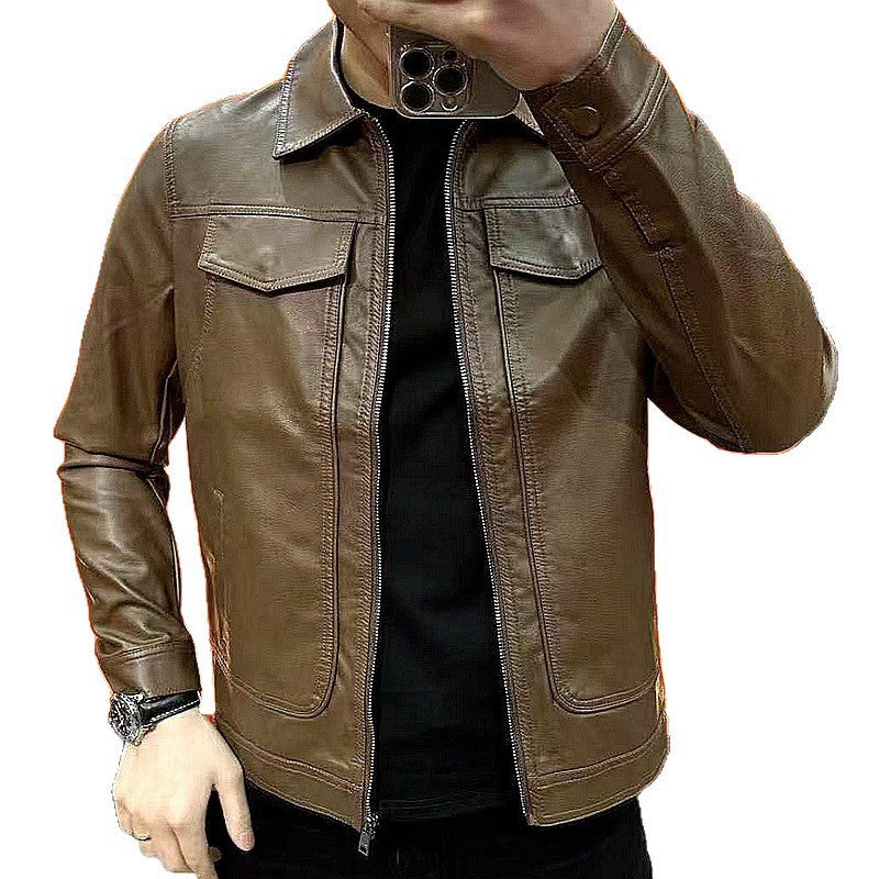 Lederjacke Herren Schwarz Modern Glamour
