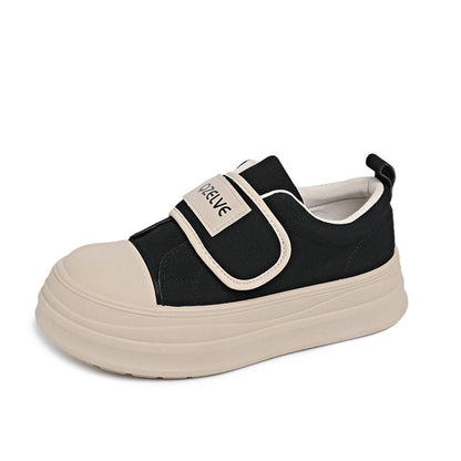 Damen Sneaker Slip-On bequem Klettverschluss Weich