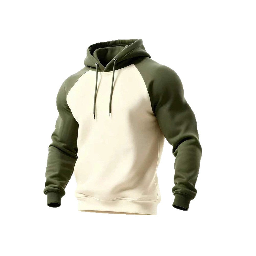 Herren Kapuzenpullover Modern Raglan Ärmel Schwarz