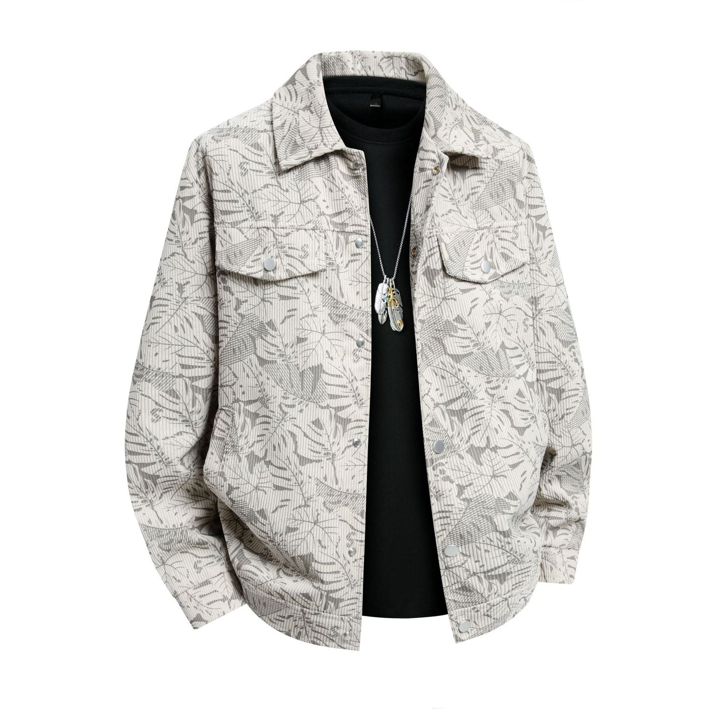 Herren Jacke Lässig Urban Style Allover Print - BerlinGlamour